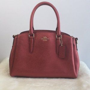 COACH Rusty Metallic Red  Leather Carryall bag